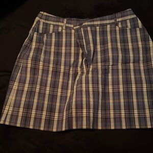 Adora blue plaid skirt with matching under skirt